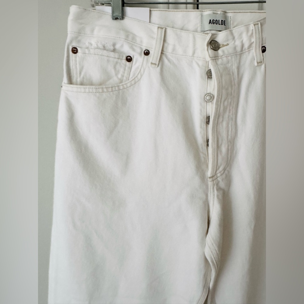AGOLDE Kelly High-Rise Relaxed Straight Jeans in Milkshake, Size 30 - Picture 9 of 15